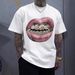 Men's Clothing T Shirt Y2k Mouth Print T Shirt Men's Summer Harajuku Street Wear Classic Cotton Casual Short Sleeved Men_viptrois.com