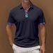 Men's Clothing Collar Cuffs Contrast Color Business Casual Shirt Short Sleeve_viptrois.com