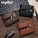 Wallet Card Cases Men's Short Wallet Simple Magnetic Buckle Wallet With Zipper Multiple Card Slots Large Capacity Coin Pocket Men's Wallet_viptrois.com