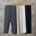 Autumn Cropped Trousers For Men Style Business Seamless Slim Fit Casual Straight Leg Suit Pants_viptrois.com