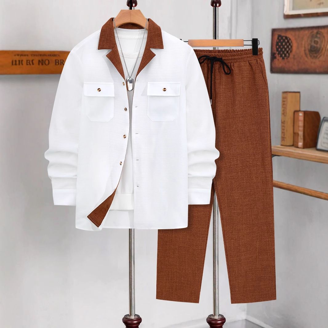 Men's Clothing Foreign Trade Sports Men's Two Piece Casual Sports Fashion Suit Light And Comfortable Long Sleeved Trousers Suit_viptrois.com