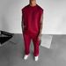 Men's Clothing Sports Casual Pants Vest Suit Loose Sleeveless T Shirt Fitness Suit_viptrois.com