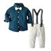 Kid's Clothing Spring and Autumn children's clothing boys suit star print long sleeved shirt overalls one year old dress network children's clothing_viptrois.com