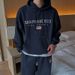 Men's Clothing autumn casual sports suit men and women Korean version of the trendy printed sweater loose straight leg pants couple_viptrois.com