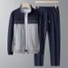 Men's Clothing Spring and autumn middle aged and elderly men's casual sports suit autumn and winter sweater cardigan jacket two piece dad suit_viptrois.com