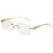CHEETAH GLAM - Frameless Square Sunglasses (UV400 Protection, Fashion Metal Accents, Hot Seller)_viptrois.com