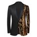 Men's Clothing Spliced Gold Leaf Sequin Blazer Host Emcee Stage Singer Party Dress Annual Meeting Clothing_viptrois.com