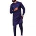 Men's Clothing New men's ethnic style suit striped long sleeved 2 piece suit holiday wedding men's suit_viptrois.com