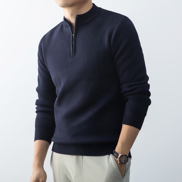 2025 Autumn Winter Half Turtleneck New Casual Versatile Fashion Long Sleeve Base Men's Knitted Sweater Wholesale_viptrois.com