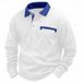 Pulse Autumn New Cross-Border Long Sleeve Waffle Polo Shirt European And American Men's Turn-Down Collar T-Shirt Top_viptrois.com