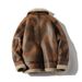 Men's Clothing winter new men's large size fur one piece plus velvet thick lapel motorcycle leather jacket PY1526_viptrois.com