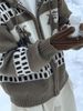 Pure American Retro Sweater For Men, Hooded Winter Fair Isle Jacquard Christmas Zipper Lazy Style Cardigan Knitted Jacket_viptrois.com