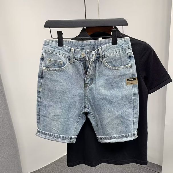 Men's Clothing Street Style Washed Distressed Denim Shorts For Men And Women Over The Knee Straight Leg Shorts Loose Summer Trend_viptrois.com