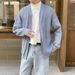 Sweater Cardigan Men's Autumn And Winter Trend Loose Knit Sweater Thread Clothing_viptrois.com