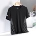 Men's Clothing Ice Silk Short Sleeved T Shirt Thin Casual Loose Large Size Half Sleeved T Shirt Round Neck_viptrois.com