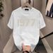 Camiseta Algodón Puro Estilo Americano Moderno, Impresión Digital Simple, Camiseta Verano Para Hombres, Cuello Redondo,_viptrois.com