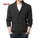 Pulse Solid Color Single-Breasted Cardigan Knitted Sweater Men's European And American Style New 2023 Pocket Long Sleeve Side_viptrois.com
