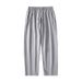 Men's Clothing Sweatpants Men Spring And Autumn Straight Loose Large Size Solid Color Pants Drape Simple Casual Sports Nine Points Men's Pants_viptrois.com