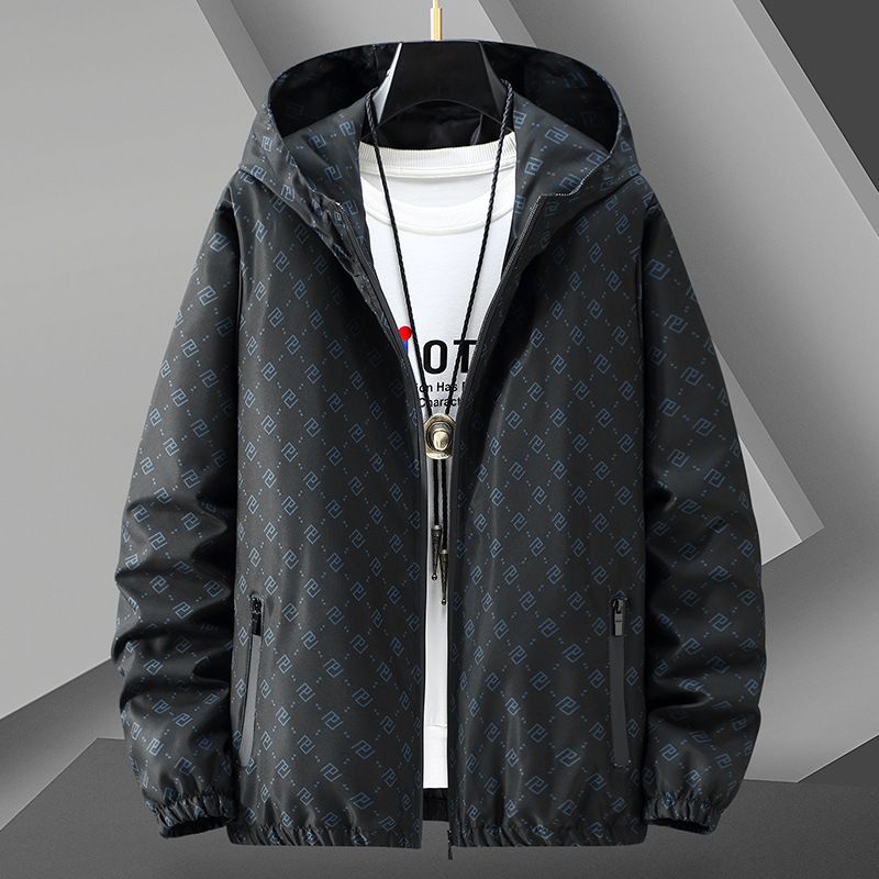 Men's Clothing Lightweight Hooded Jacket - Breathable Windproof Outdoor Casual Coat With Sun Protection, Loose Fit For Spring & Summer_viptrois.com