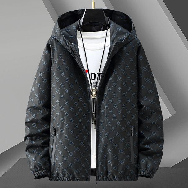 Men's Clothing Lightweight Hooded Jacket - Breathable Windproof Outdoor Casual Coat With Sun Protection, Loose Fit For Spring & Summer_viptrois.com