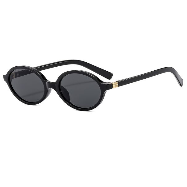 New Oval Small Frame Nerd Sunglasses For Women, Same As Zhang Yuanying, Korean Style No-Makeup Glasses_viptrois.com