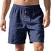 Men's Clothing Hot Selling Men's Loose American Linen Beach Casual Washed Button Five Point Sports Shorts_viptrois.com