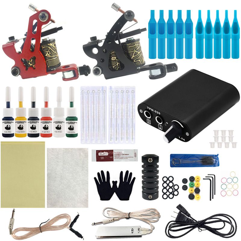 Tattoo Machine Set European Beautiful Tattoo Equipment Tattoo Machine Beginners Tattoo Set_viptrois.com