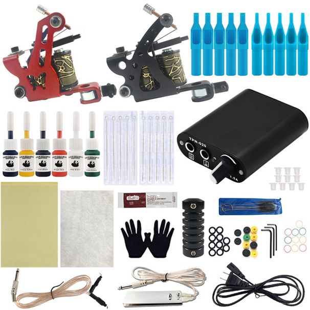 Tattoo Machine Set European Beautiful Tattoo Equipment Tattoo Machine Beginners Tattoo Set_viptrois.com