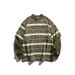 Nanxia Disguise 2024 Spring New Japanese Style Outdoor Striped Two-Piece Round Neck Top Trendy Patchwork Sweatshirt_viptrois.com