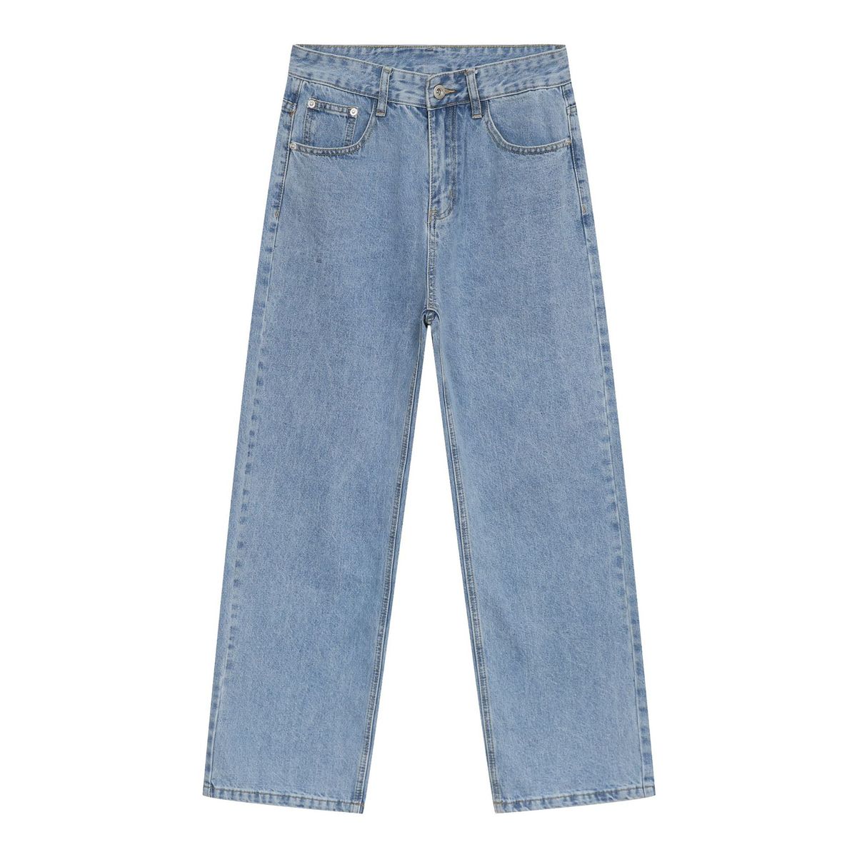 Men's Clothing Street Classic Washed Jeans New Trendy Brand Simple And Versatile Straight Trousers_viptrois.com