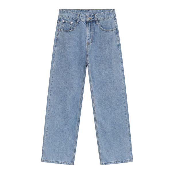 Men's Clothing Street Classic Washed Jeans New Trendy Brand Simple And Versatile Straight Trousers_viptrois.com
