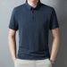 Foreign Trade Seamless Ice Silk Short Sleeved T Shirt Men's Summer Business Casual Elastic Anti Wrinkle Breathable Round Neck Thin Top_viptrois.com