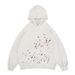 Autumn Winter New Trendy Brand Cartoon Fun Stickers Playful Mouth Blue Pattern Dye Hooded_viptrois.com