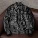 Men's Faux Leather Jacket With Cotton Lining, Relaxed Fit Double Breasted Bomber Coat For Casual Wear (Black/Brown, Thin/Thick Options)_viptrois.com