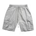 Men's Slim Fit Workwear Shorts Drawstring Casual Summer Bottoms Mid Waist Cotton Polyester Black Khaki Gray_viptrois.com