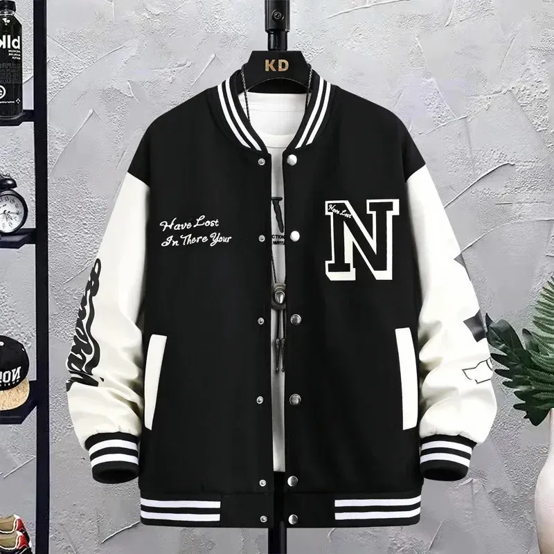 Loosefit Mens Baseball Jacket American Style Couple Costume Autumnwinter For Men Trendy Casual Scene Top 250729_viptrois.com