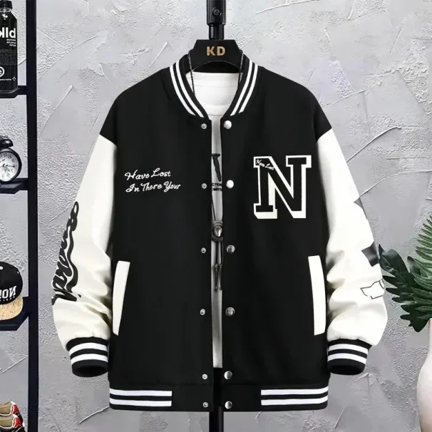 Loosefit Mens Baseball Jacket American Style Couple Costume Autumnwinter For Men Trendy Casual Scene Top 250729_viptrois.com