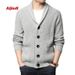 Pulse Solid Color Single-Breasted Cardigan Knitted Sweater Men's European And American Style New 2023 Pocket Long Sleeve Side_viptrois.com