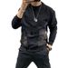 Pure American Style Men's Sweatshirt 2024 Autumn Winter New Round Neck Trendy Patchwork Pocket Long Sleeve T-Shirt Casual Top_viptrois.com