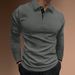 Men's Slim-Fit Long Sleeve Polo Shirt - Breathable & Stretchable, Moisture-Wicking For Gym, Work & Daily Wear_viptrois.com
