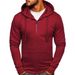 cross-border Men's Solid Color Fleece Sweatshirt, Fashionable Sports Hooded Zip-up Jacket, Can Be Printed With Logo_viptrois.com