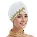 New Women's Linen Elastic Breathable Comfortable Side Diamond Headscarf Hat Baotou Hat_viptrois.com