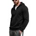 Men's Heavyweight Fleece Zip-Up Hoodie – Winter Pullover With Contrast Stitching & Kangaroo Pockets (S-XXXL, Stand Collar)_viptrois.com