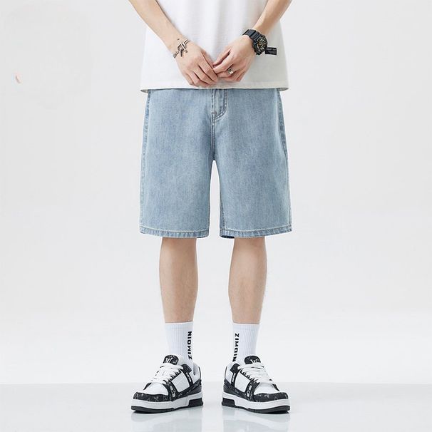 2025 New Summer Shorts Jeans Men Denim Pants Stretch Dark Blue Fashion Design Men's Jeans Slim Straight Male Short Jeans Hombre_viptrois.com