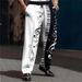 Men's Casual Cotton Blend Straight Leg Pants With 3D Print - Comfortable & Stylish For Everyday Wear_viptrois.com
