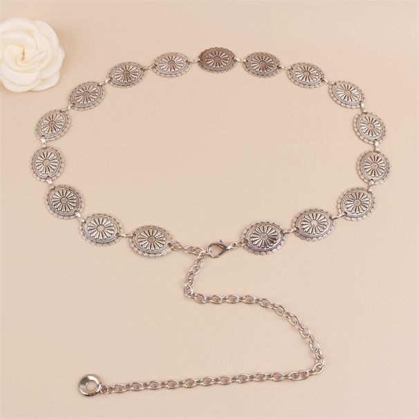 silver Ethnic Style High-End Waist Chain For Women Summer Decoration With Dress Jeans Belt New Fashion_viptrois.com