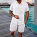 Men's Clothing Summer Short Sleeved Shorts Suit Sports Leisure Vacation Two Piece Suit_viptrois.com
