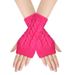 Unisex Fingerless Wool Gloves - Knitted Half-Finger Design, Warm & Soft For Men & Women (Large & Small Twisted Style, Winter Comfort)_viptrois.com