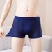 Pulse Cross-border Men's Ice Silk Underwear Hollow Breathable Boxer Sports Shorts Four-corner Mesh Underpants Factory Direct_viptrois.com