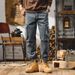 Vintage American Style Khaki Cargo Pants For Men - Urban Outdoor Workwear With Multi-Pockets, Relaxed Fit, Comfortable & Stylish_viptrois.com